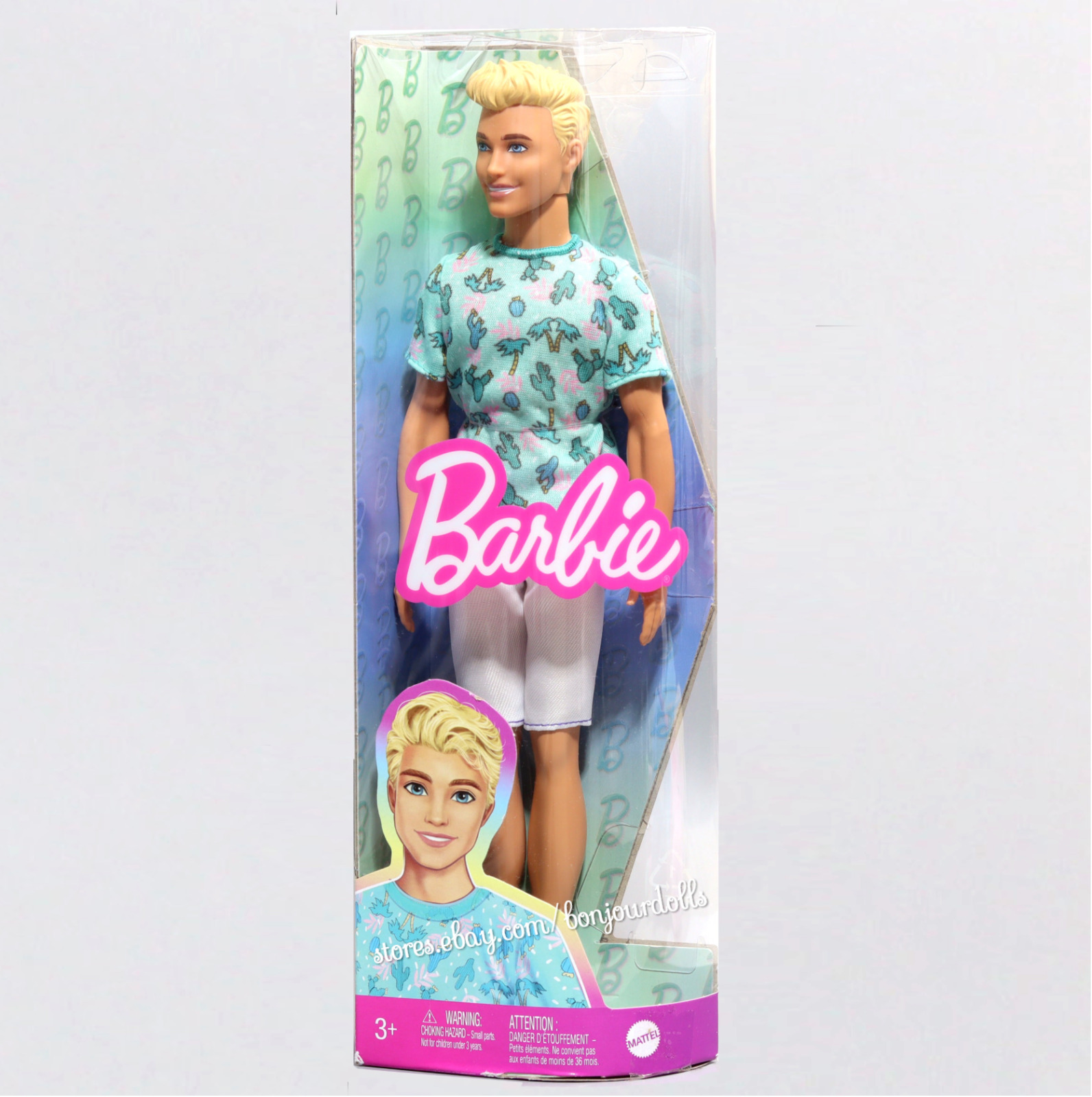 Barbie Ken Fashionistas Doll #211 with Blond Hair and Cactus Tee - HJT10