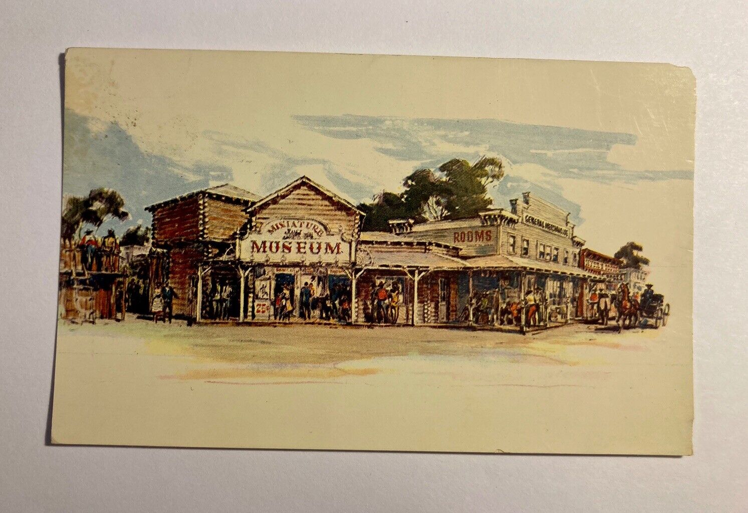 Disneyland Anaheim Davy Crockett Miniature Museum Frontierland Vtg Postcard 1955