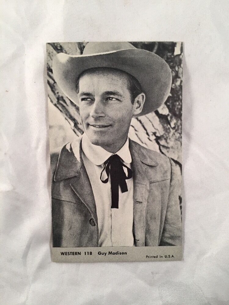 Guy Madison Vintage 1959 NU Card # 118 TV Western Photo Exhibit Card Arcade
