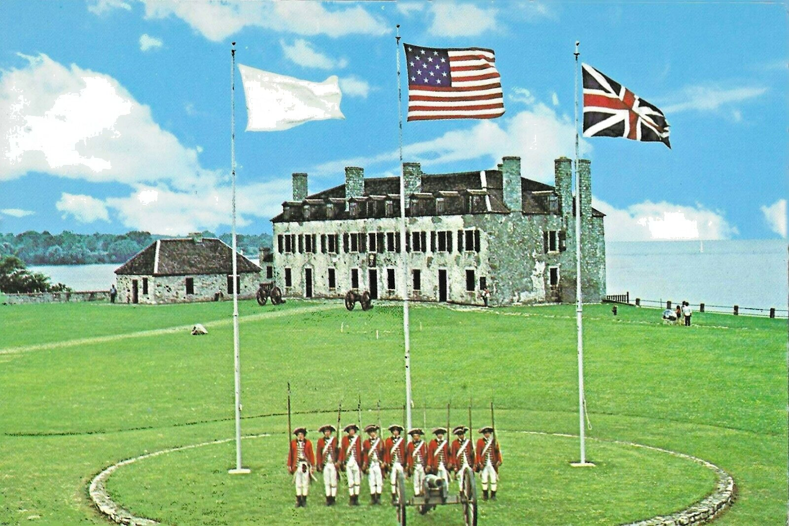VTG Postcard Old Fort Niagara Three Historic Flags Youngstown New York