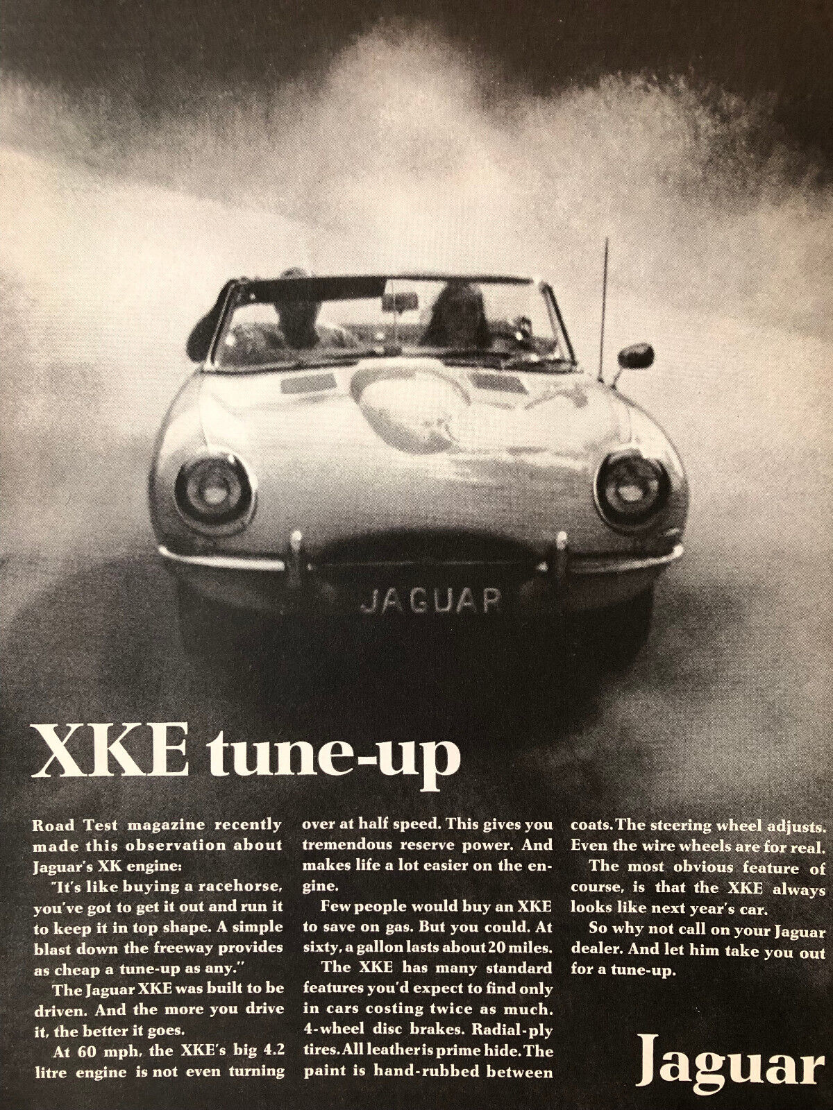 Vintage 1968 Jaguar XKE original ad A391
