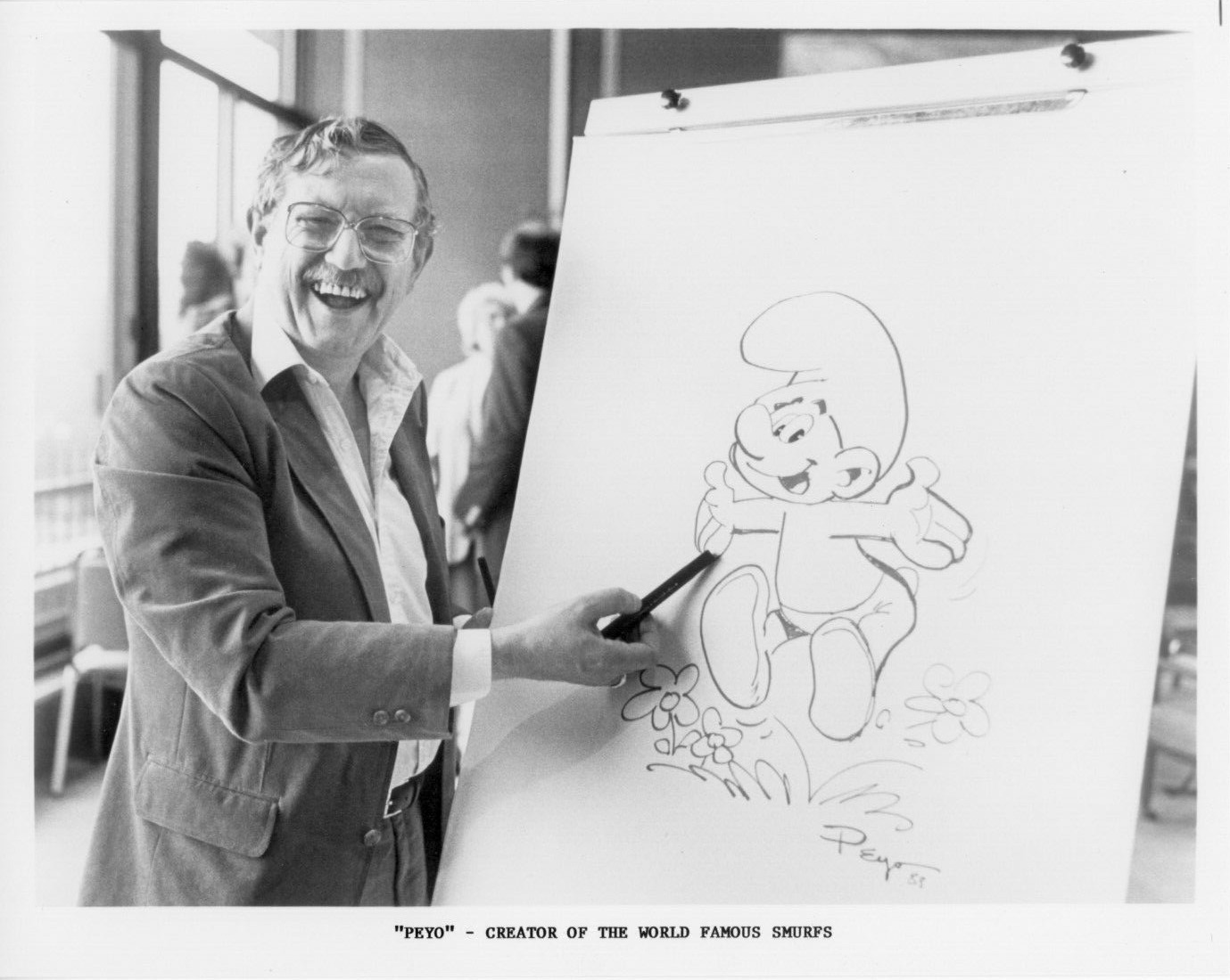1984 Hanna Barbera Theme Park Peyo Smurf Cartoon Creator Press Photo 8x10