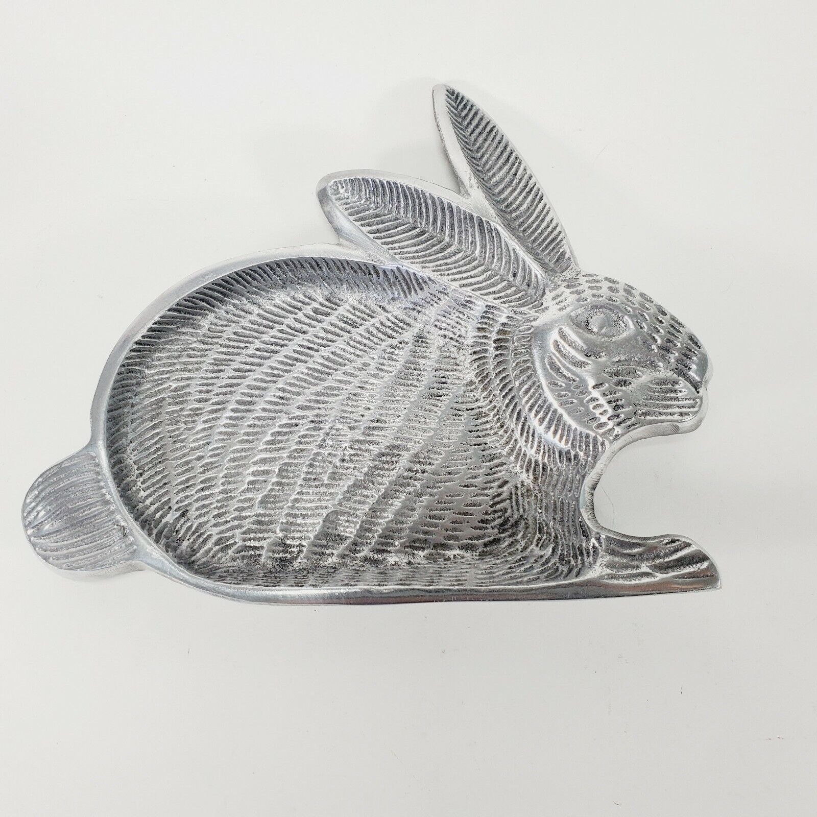 Rabbit, Bunny Shaped Aluminum Plate Hand decorated Thick Made in India 9.5\