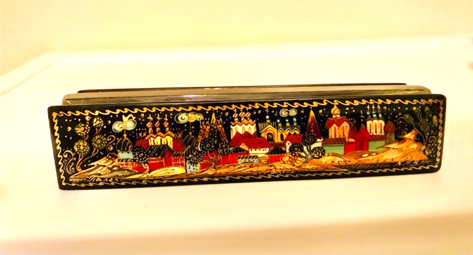 🔥LOOK🔥 NEW GENUINE PALEKH SUZDAL RUSSIAN LACQUER BOX LONG HAND PAINTED SIGNED