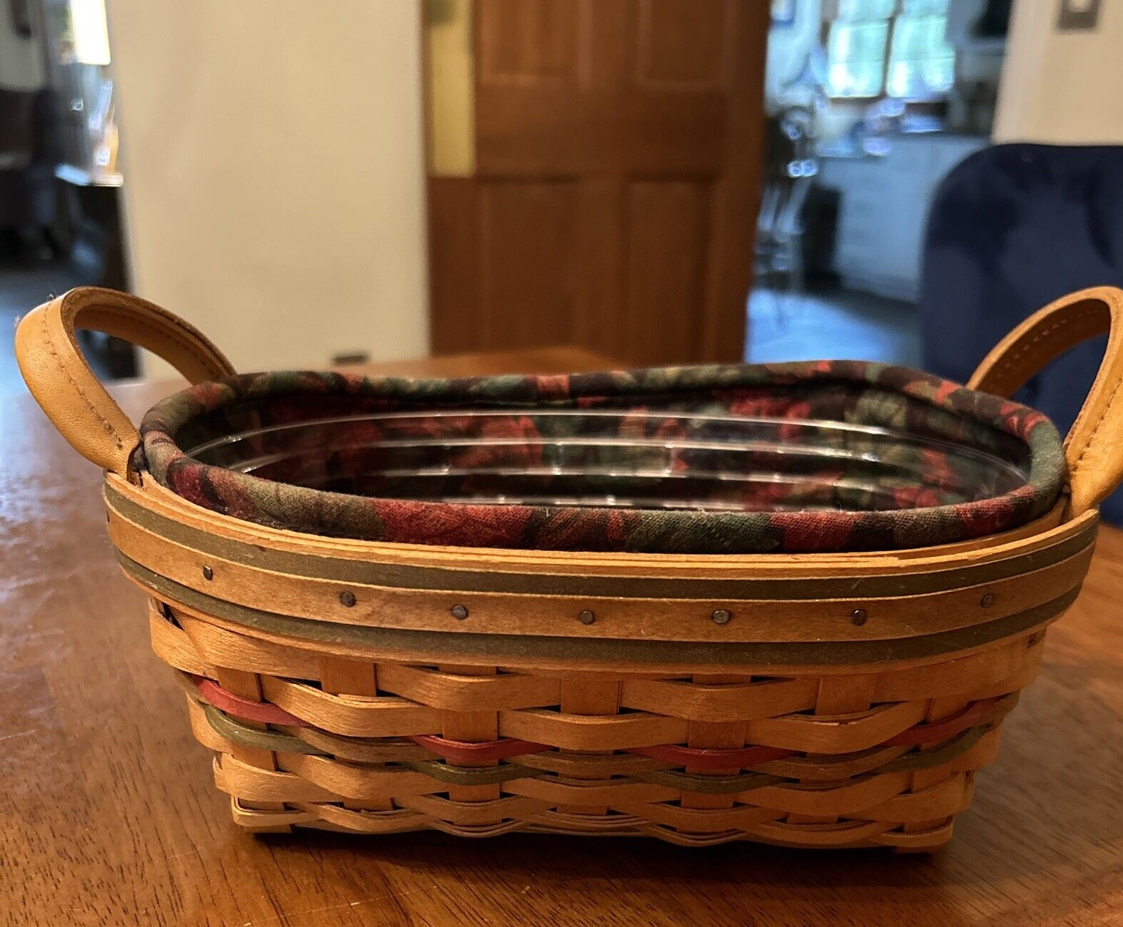 Longaberger 2001 Autumn Reflections Sm Daily Blessing Basket, Liner & Protector