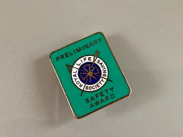 Vintage Enamel Pin Badge \'Royal Life Saving Society - Preliminary Safety Award