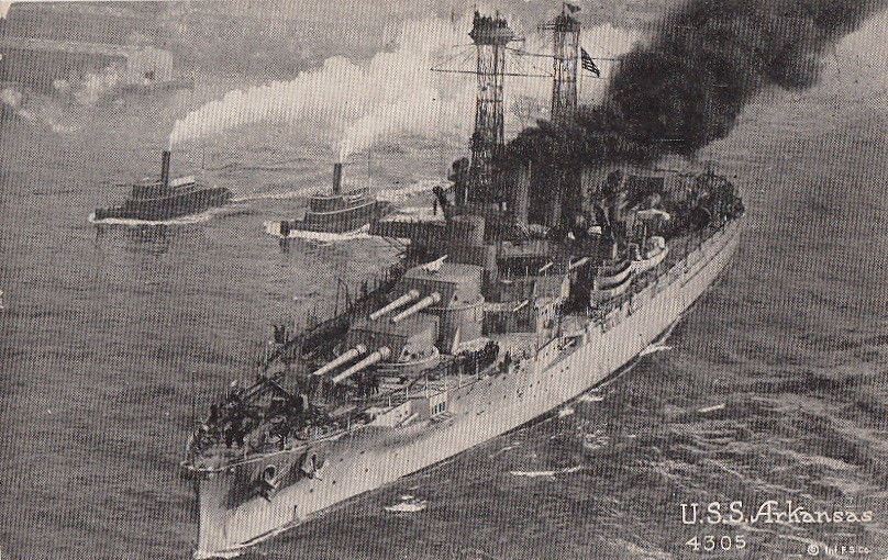 Postcard Ship USS Arkansas 