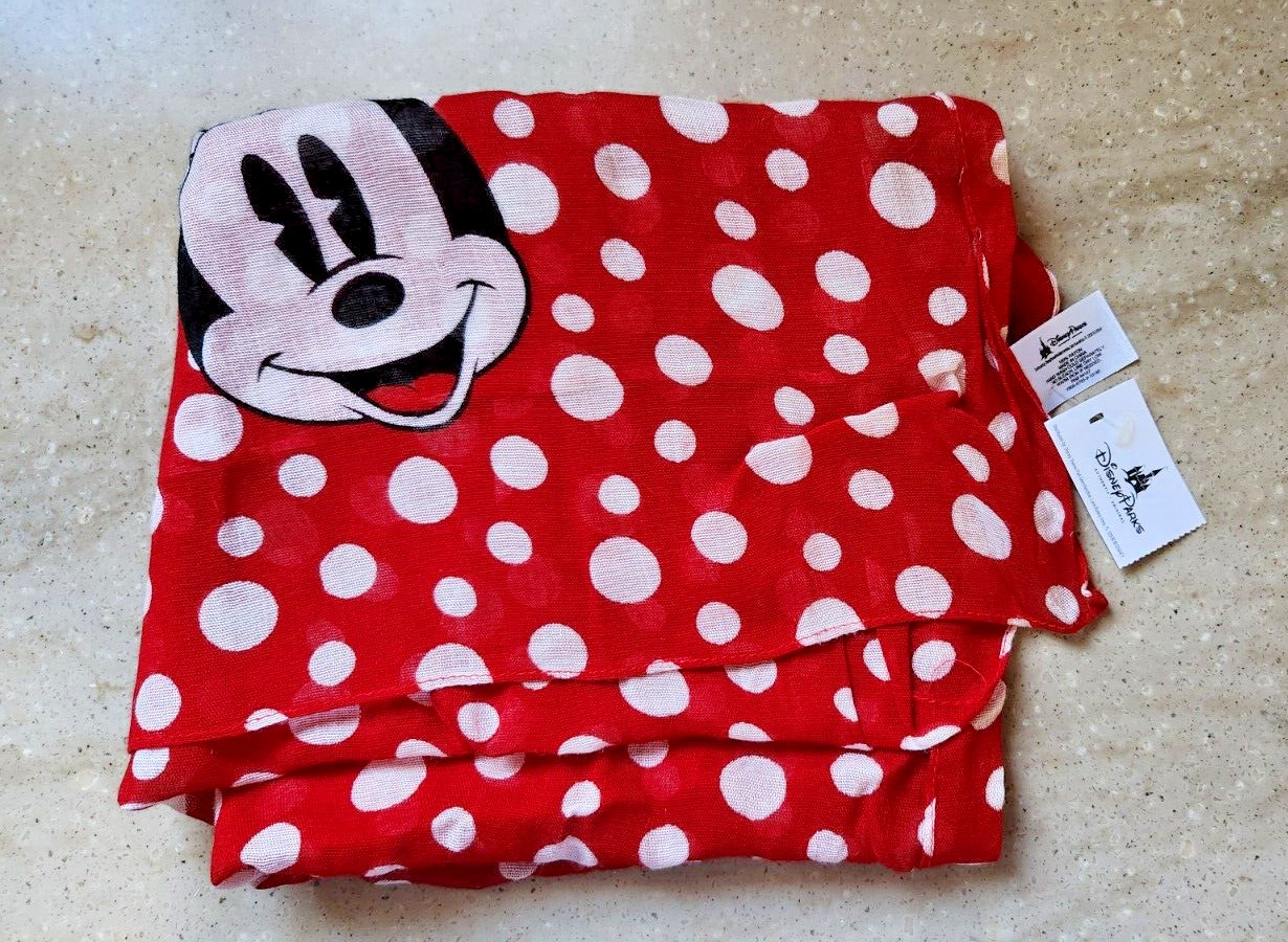 Disney Parks Classic Vintage Red and White Minnie Scarf w Tag 60\