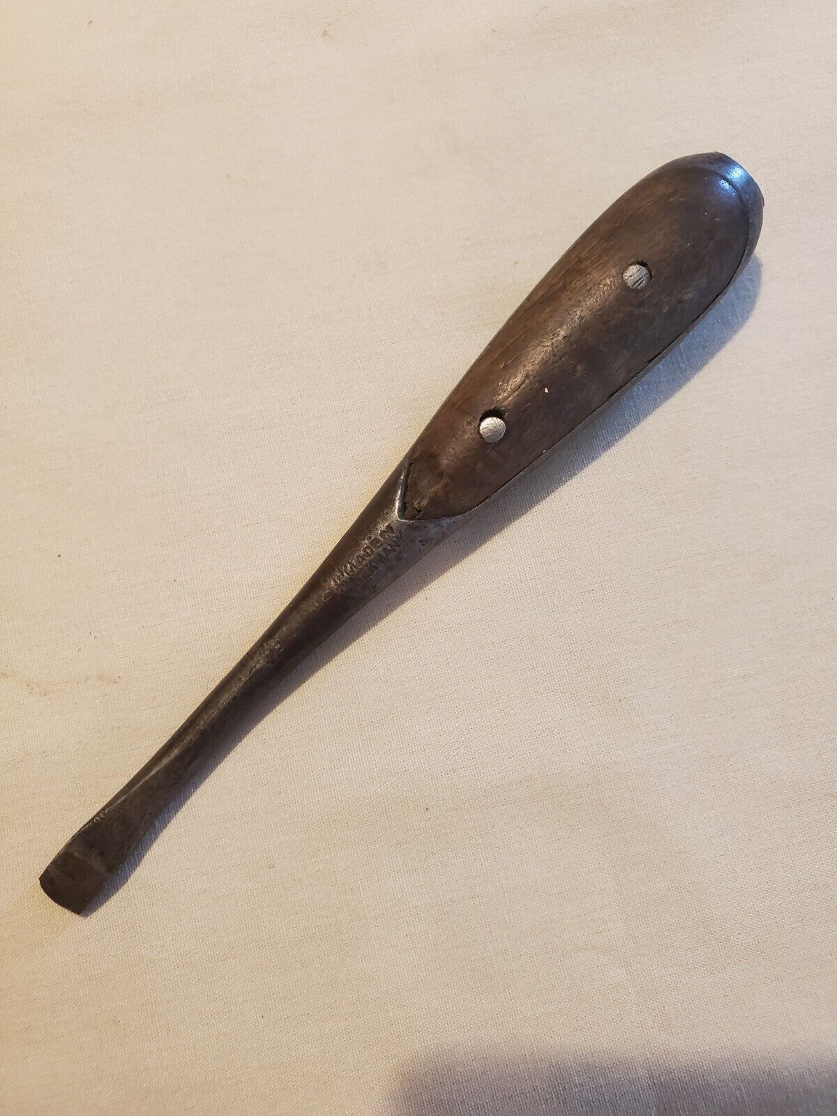 Small Antique German Wood Handle Screwdriver   5 1/2 in.