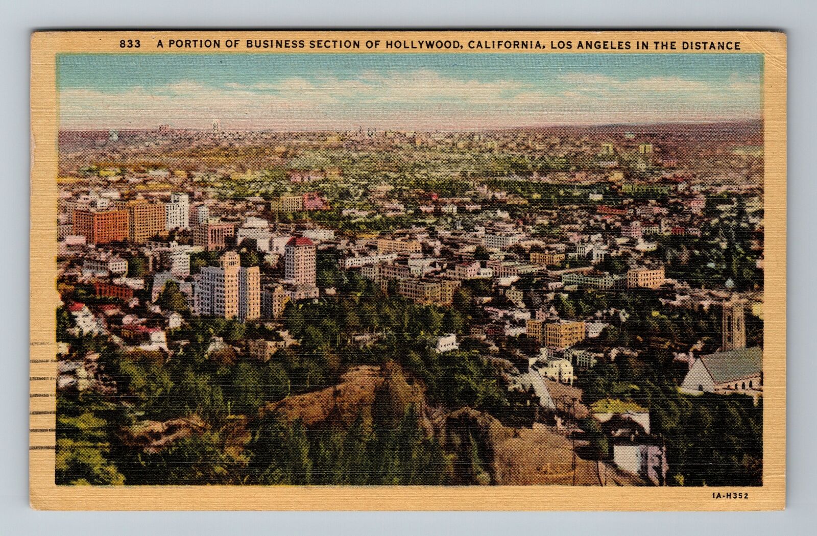Hollywood CA-California, Business Section of Hollywood, c1947 Vintage Postcard