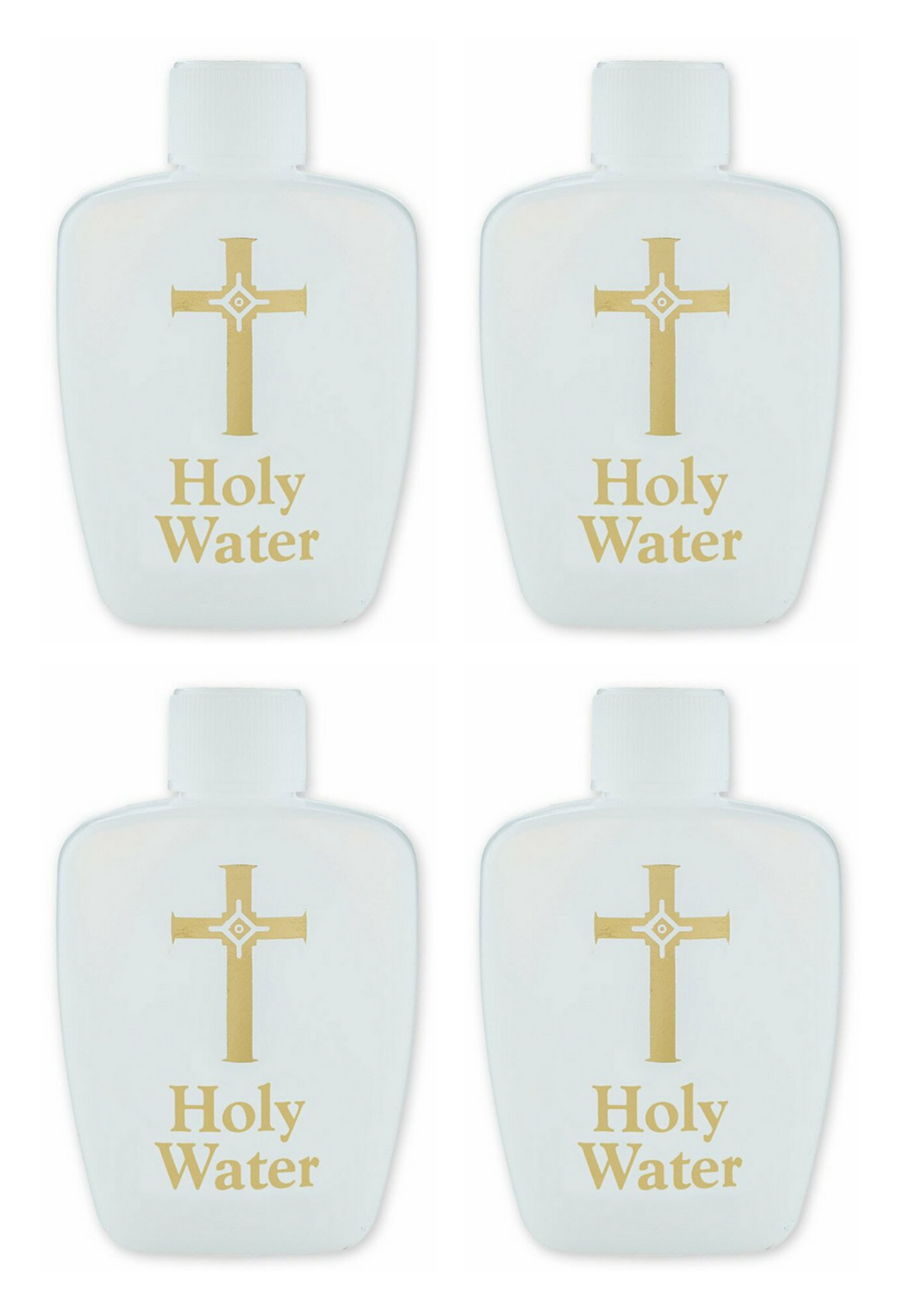 (empty) Lot of 4 Holy Water Bottles Hold 2 oz each, 3.5\
