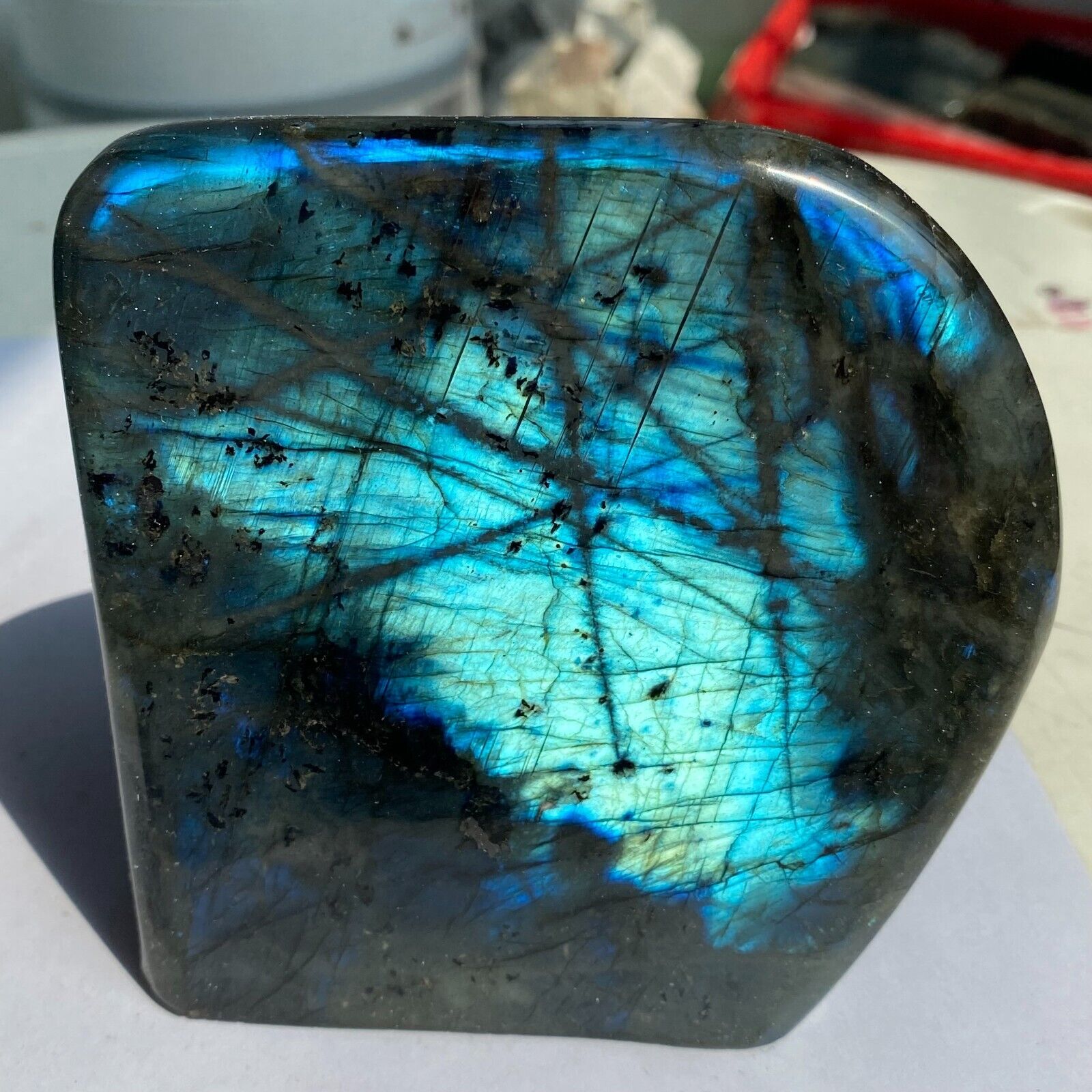 2.64LB Natural Labradorite Quartz Crystal Freeform Mineral Spectrolite Healing