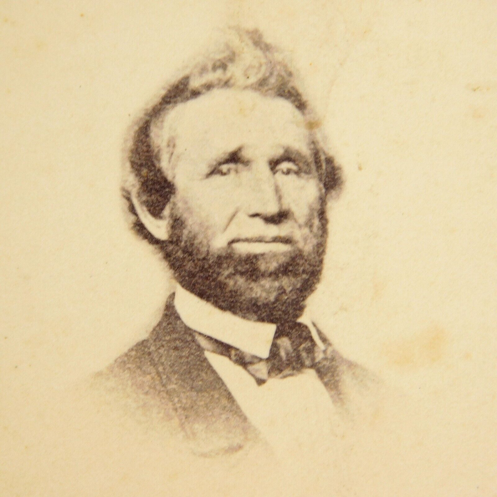 Antique Photo CDV Gentleman, Western Go to meeting Tie, Beard and spiked hair