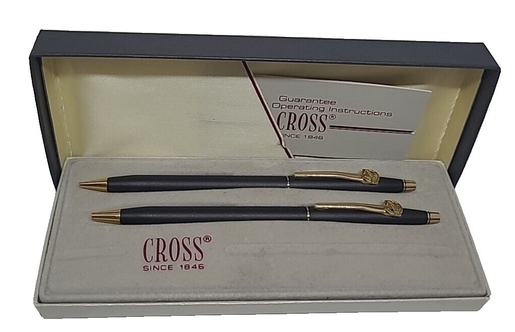 Bechtel Cross Ball Point Pen Pencil 0.5 mm Set Gold Trim Vintage