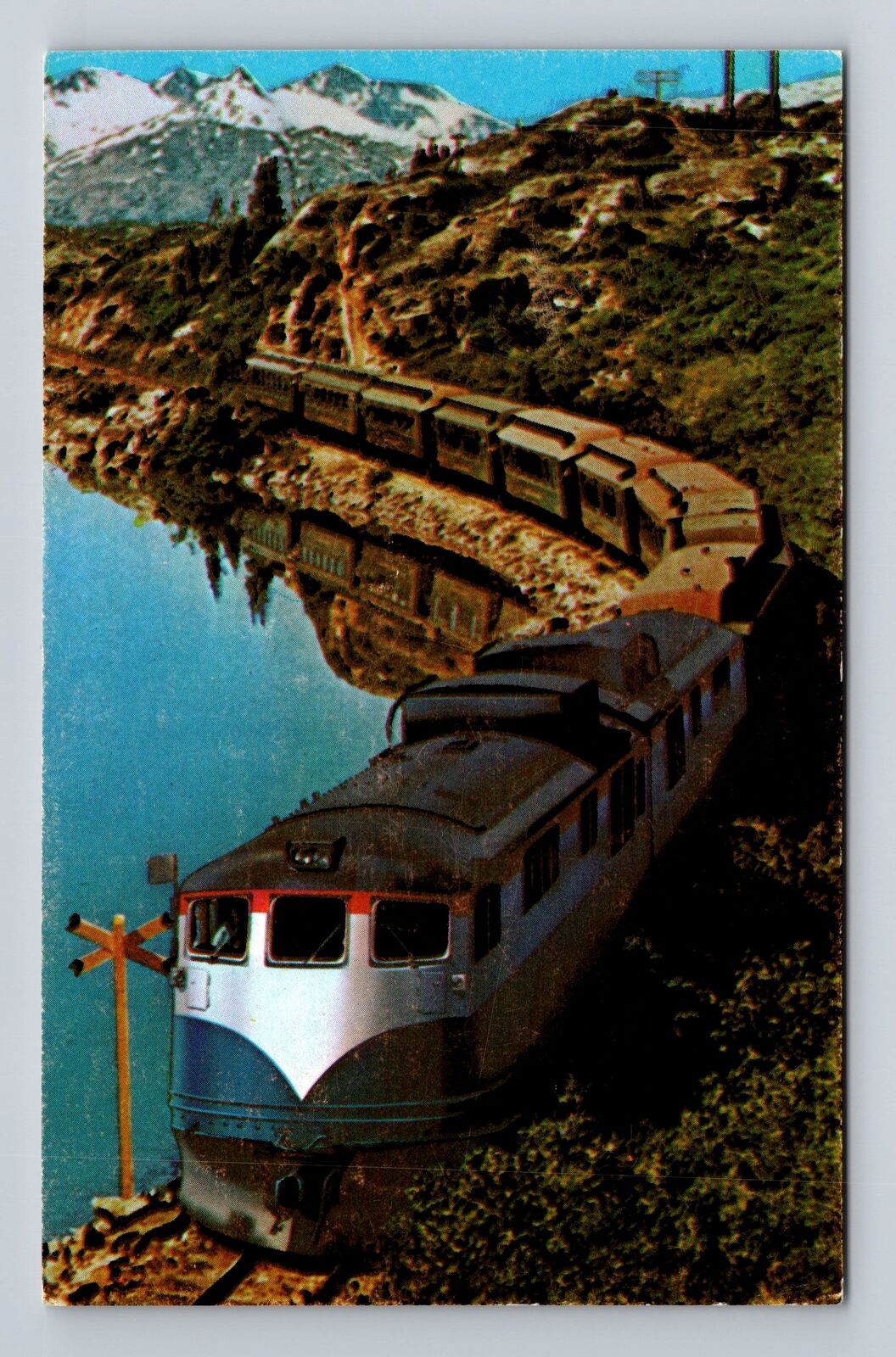 Along The White Pass, Train, Transportation, Antique, Vintage Postcard