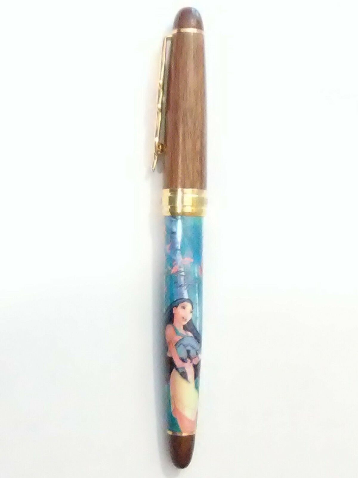 2 DISNEY POCAHONTAS WITH RACCOON   LOGO PEN GREAT FOR ANY VINTAGE COLLECTION