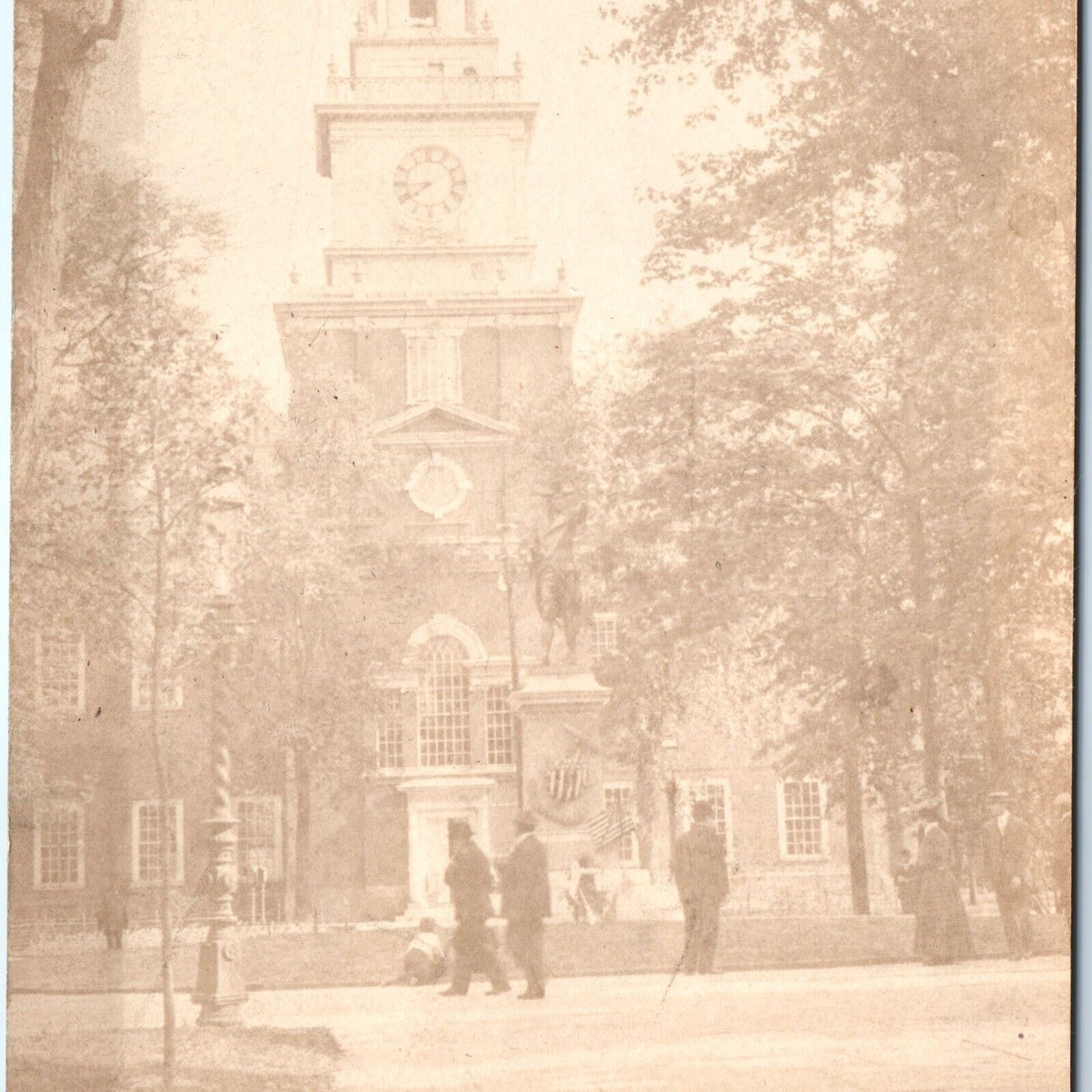 c1900s UDB Philadelphia, PA RPPC Independence Hall RARE Real Photo Postcard A96