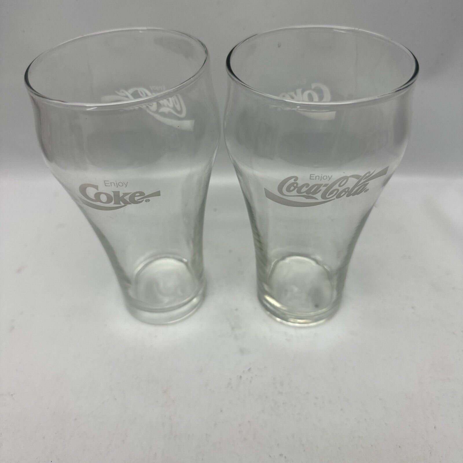 Pair Of Vintage Coca~Cola Drinking Glasses Enjoy Coke