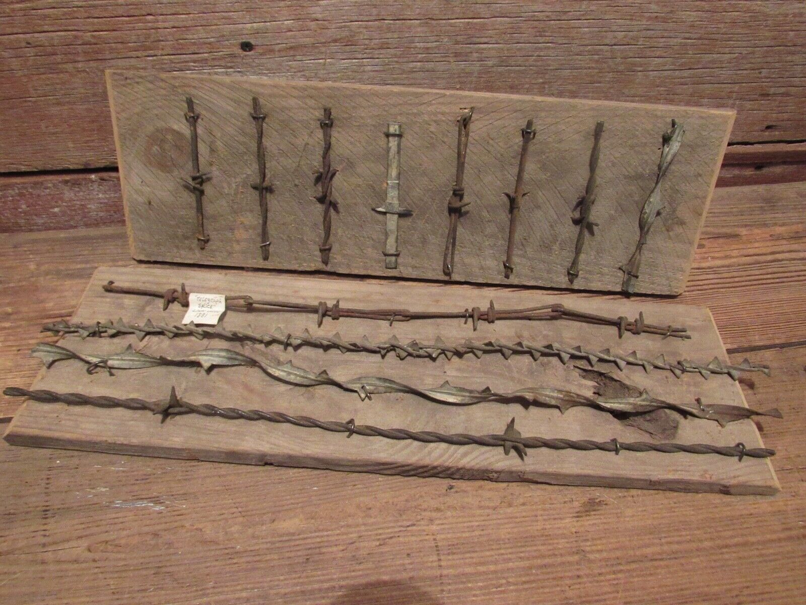 Antique Barbed Wire Displays - 12 Total Cuts 1800's Wire