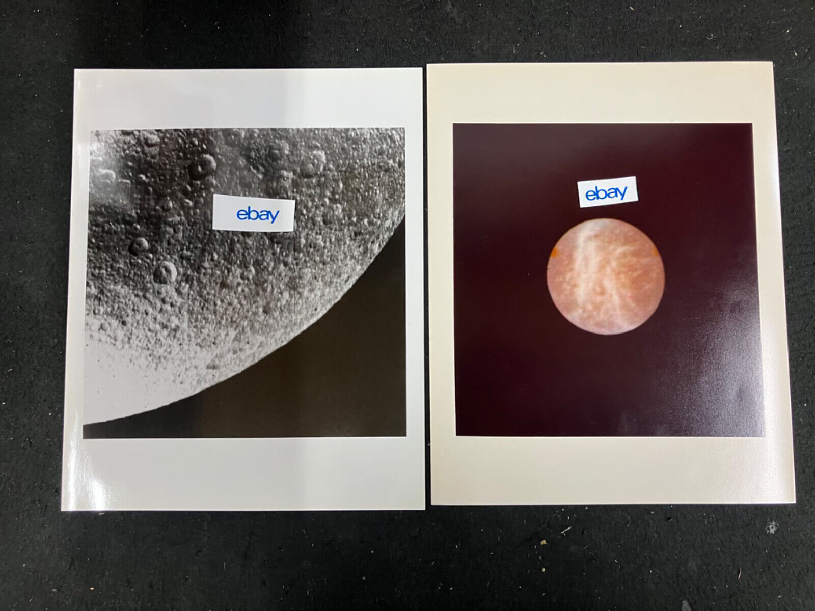 1980 ORIGINAL JPL/NASA SATURN\'S MOON RHEA VOYAGER 1 PHOTO KODAK PAPER, LOT OF 2