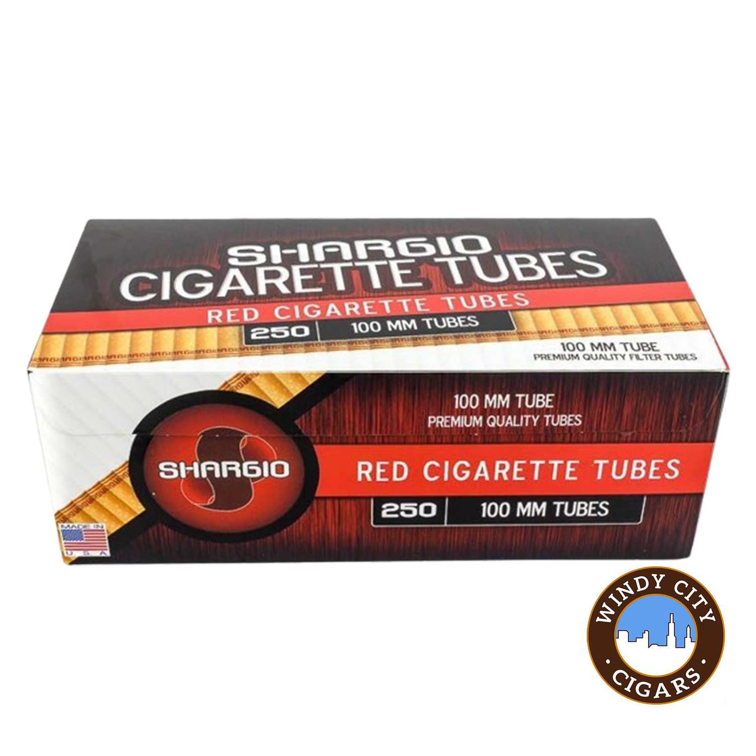 Shargio Red 100s Cigarette 250ct Tubes - 4 Boxes