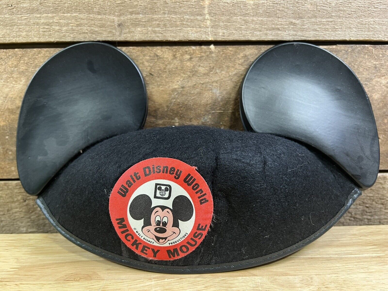Vintage Walt Disney Productions Mickey Mouse Ears Black Hat