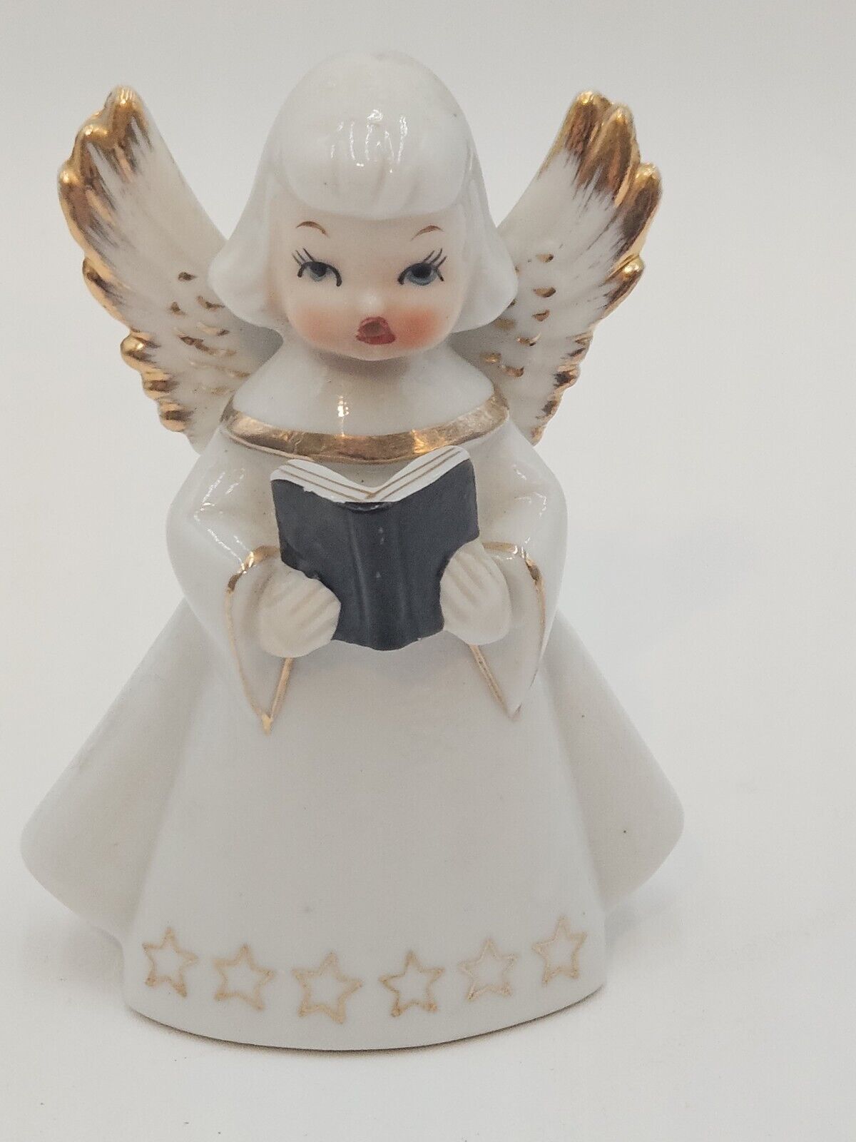 Vintage Japan Ceramic Christmas Choir Angel Girl with Song Book Figurine