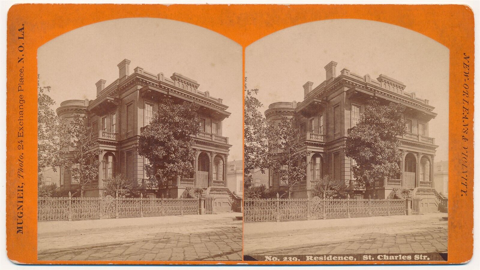 LOUISIANA SV - New Orleans - St Charles St Home - GF Mugnier 1880s