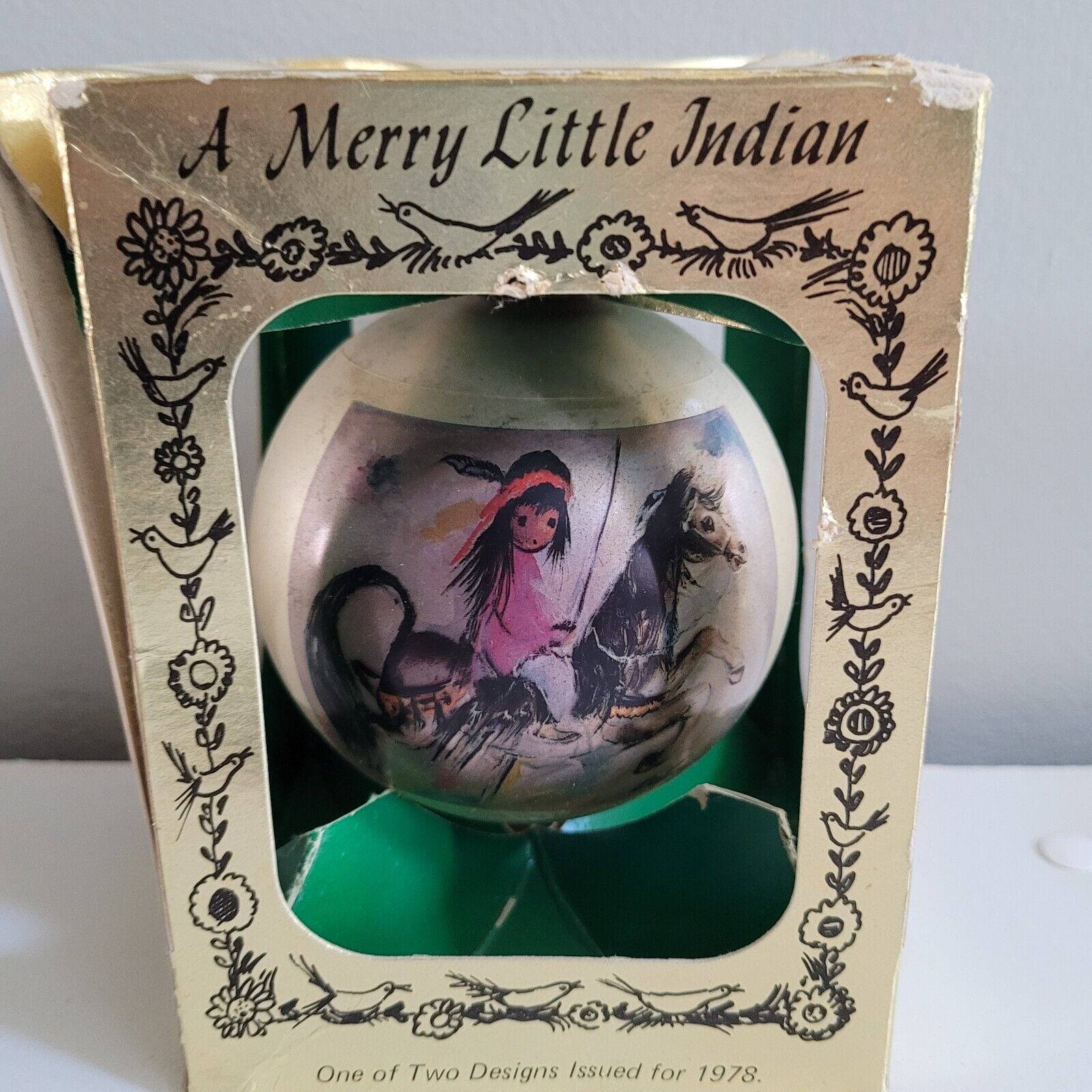 Vintage 1978 DeGrazia Gallery A MERRY LITTLE INDIAN ORNAMENT (CB2251)