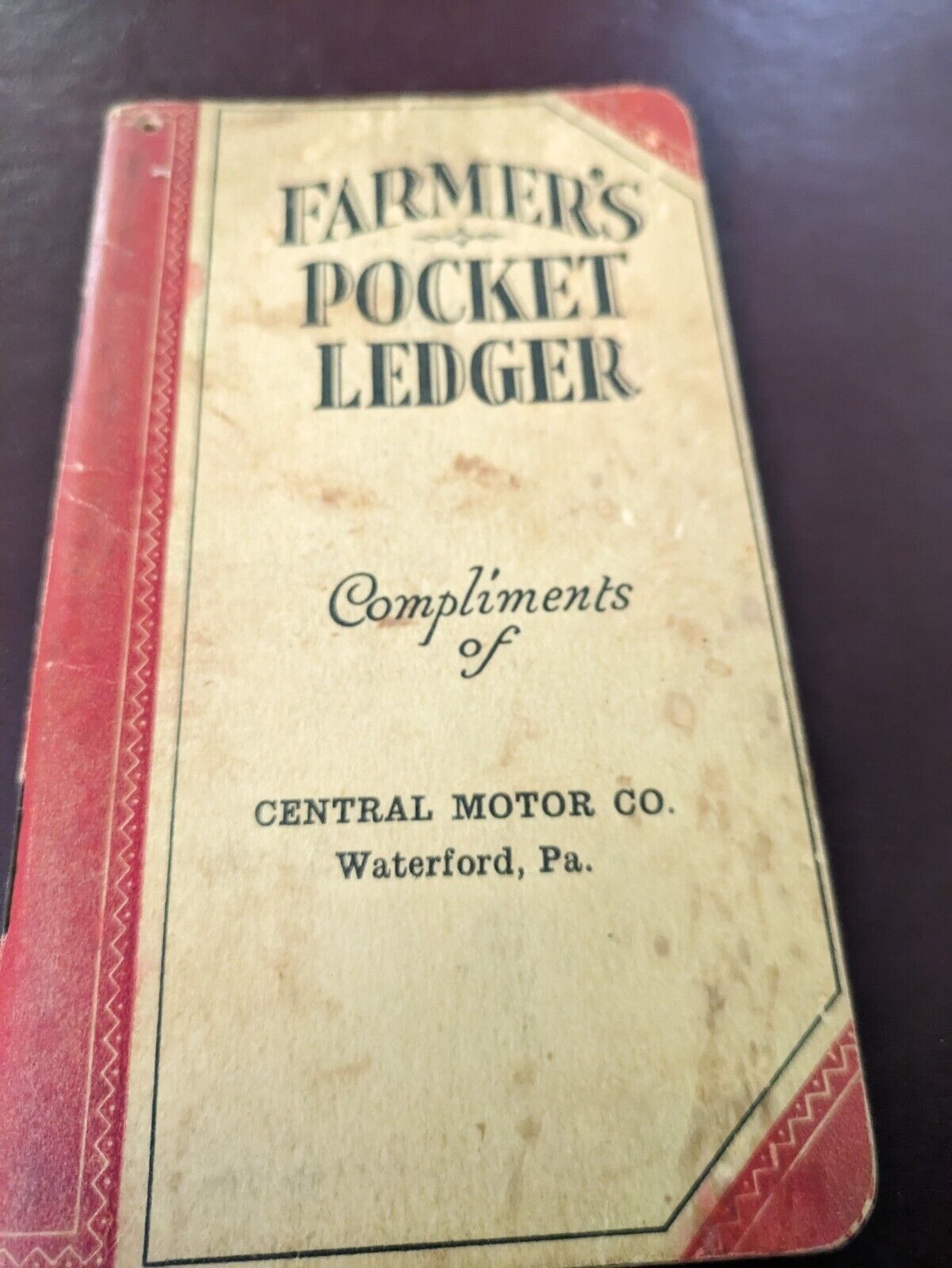 John Deere Tractors Farmer\'s Pocket Ledger Waterford, Pa.  1935-1936