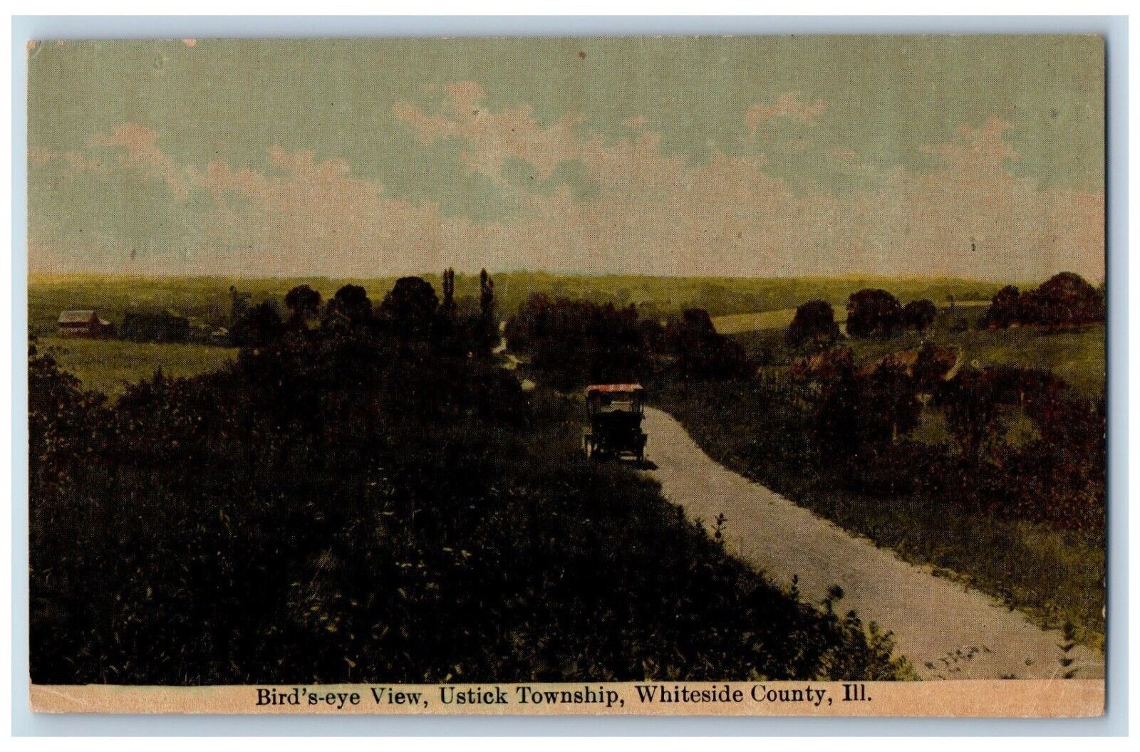Whiteside County Illinois Postcard Bird\'s-Eye View Ustick Township c1910 Vintage