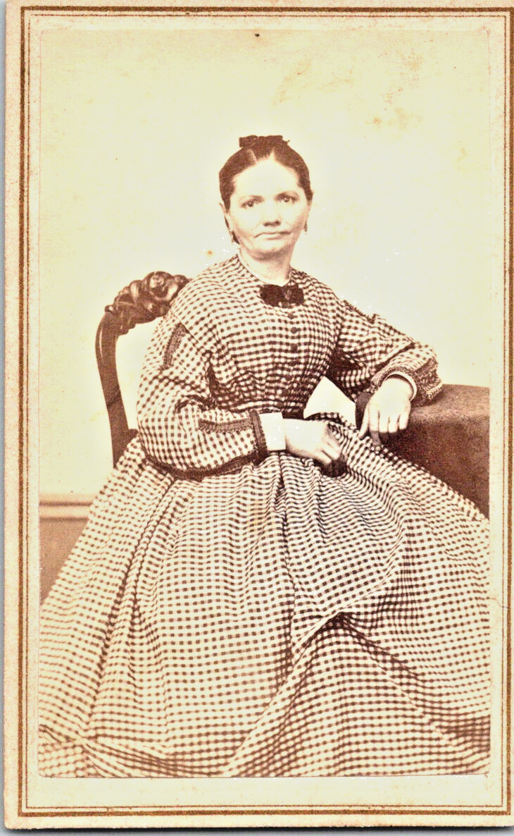 Antique Circa 1860s CDV Photo Woman Springfield, Mass. by Buchole & Hendricks