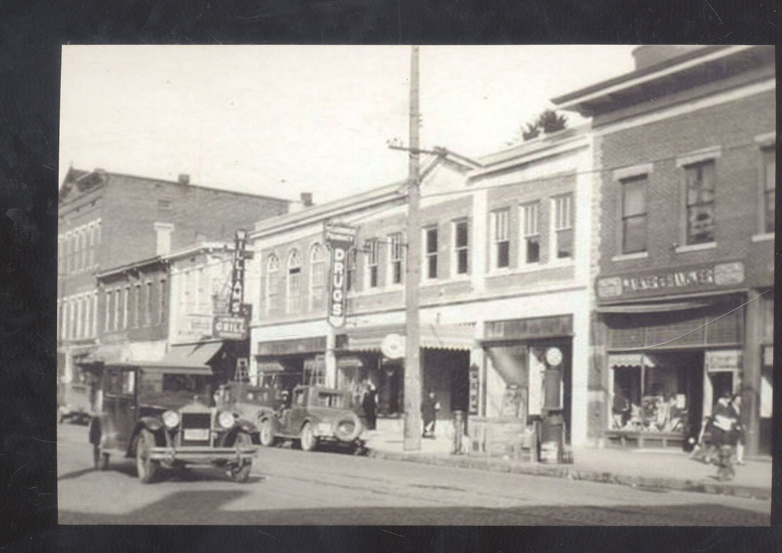 REAL PHOTO WESTERVILLE OHIO DOWNTOWN STREET SCENE OLD CARS POSTCARD COPY