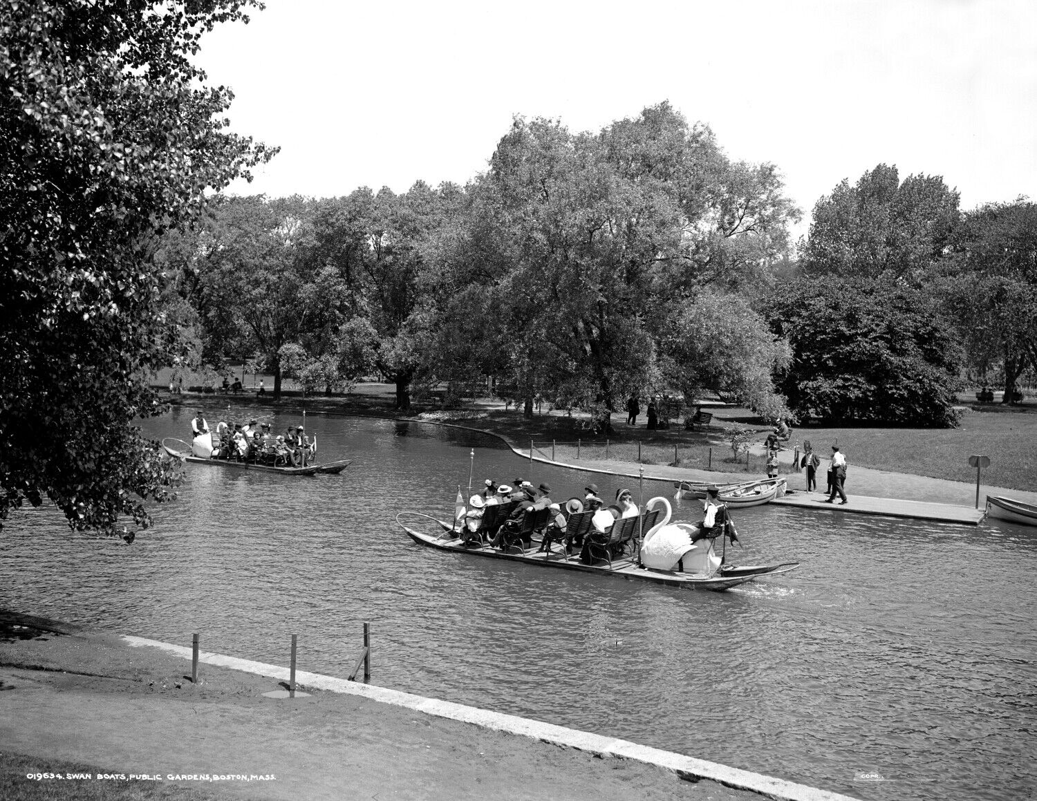 Early 1900's Swan Boats, Boston, MA Vintage Photograph  8.5
