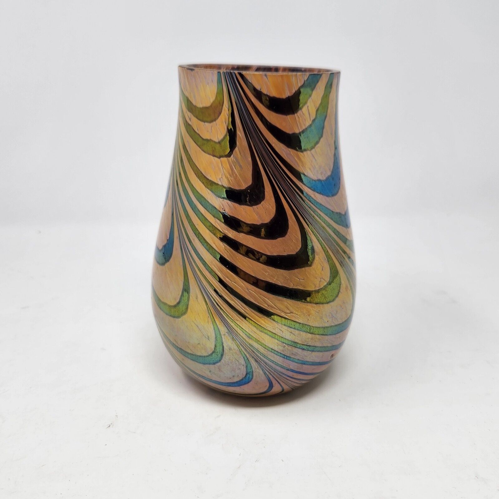 Vintage iridescent swirled votive candle holder or Vase Teleflora