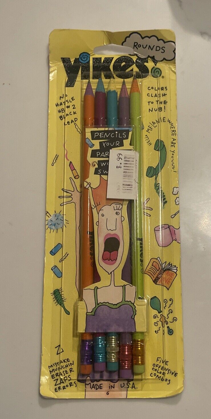 vintage 90s Yikes 6 Pack #2 Pencils Empire Berol 91300 Sealed new