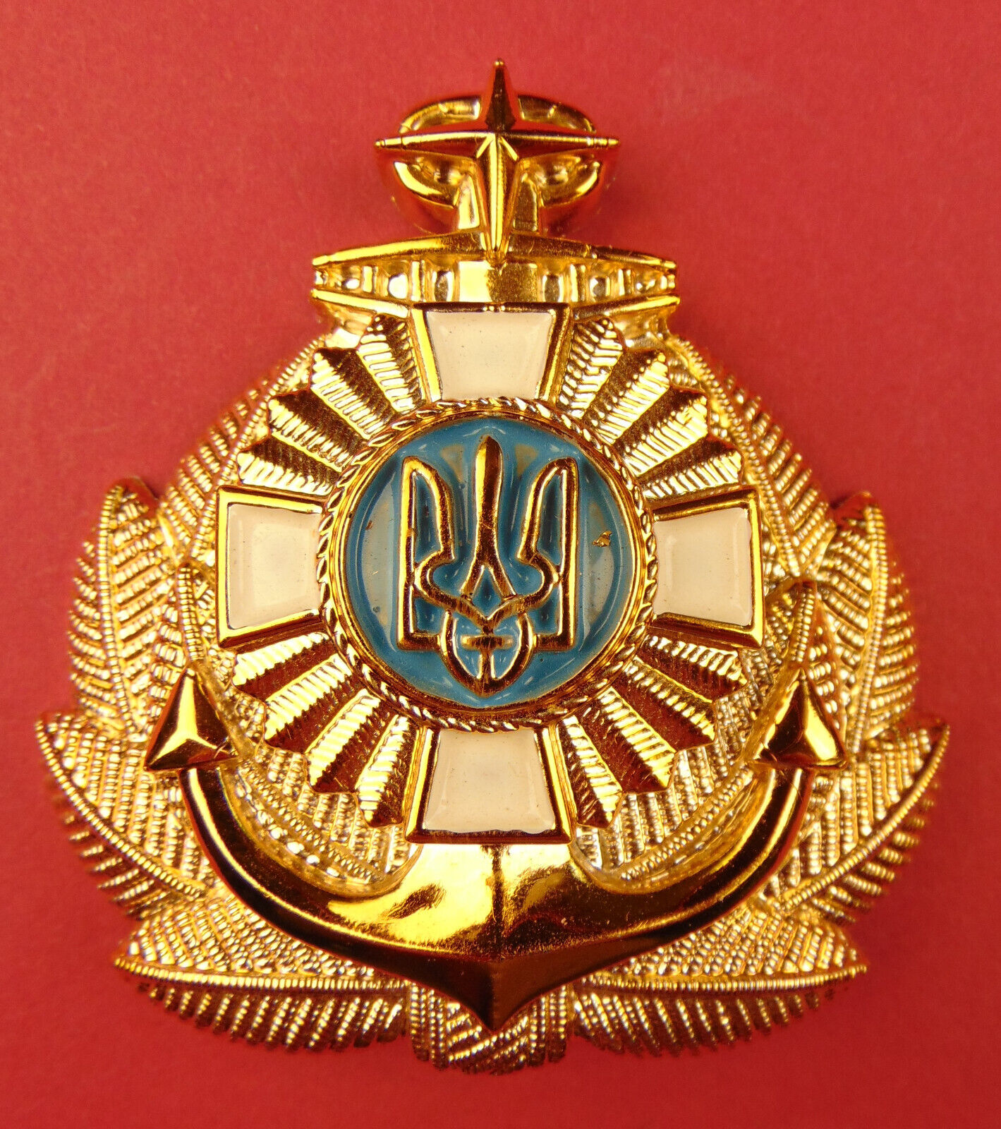 Ukraine Navy Officer Hat Badge ORIGINAL Ukrainian Naval Uniform Cap Cockade BIG