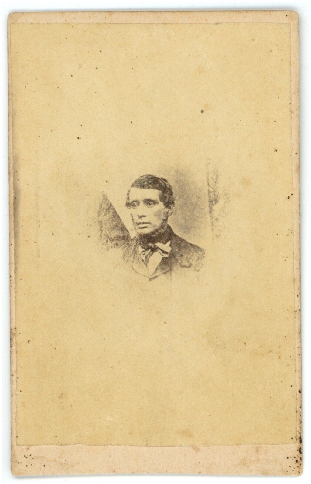 CIRCA 1880'S CDV Featuring Small Image of Man In Suit Photo by Brown Trenton NJ
