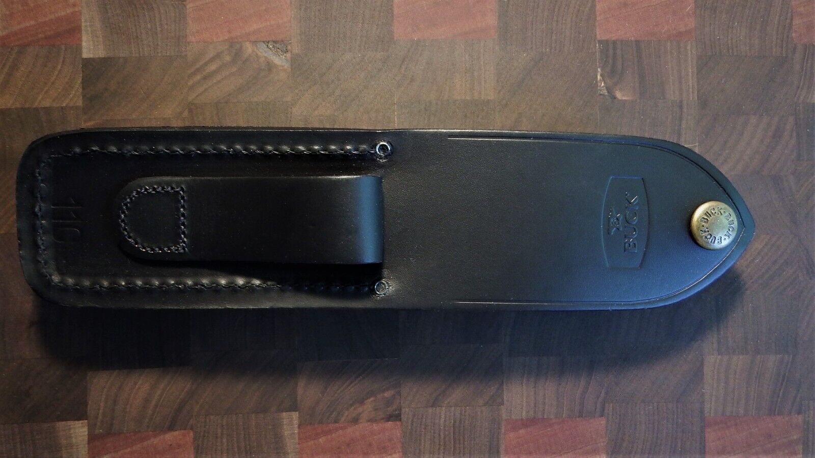 New Buck 110 made in Mexico leather sheath.