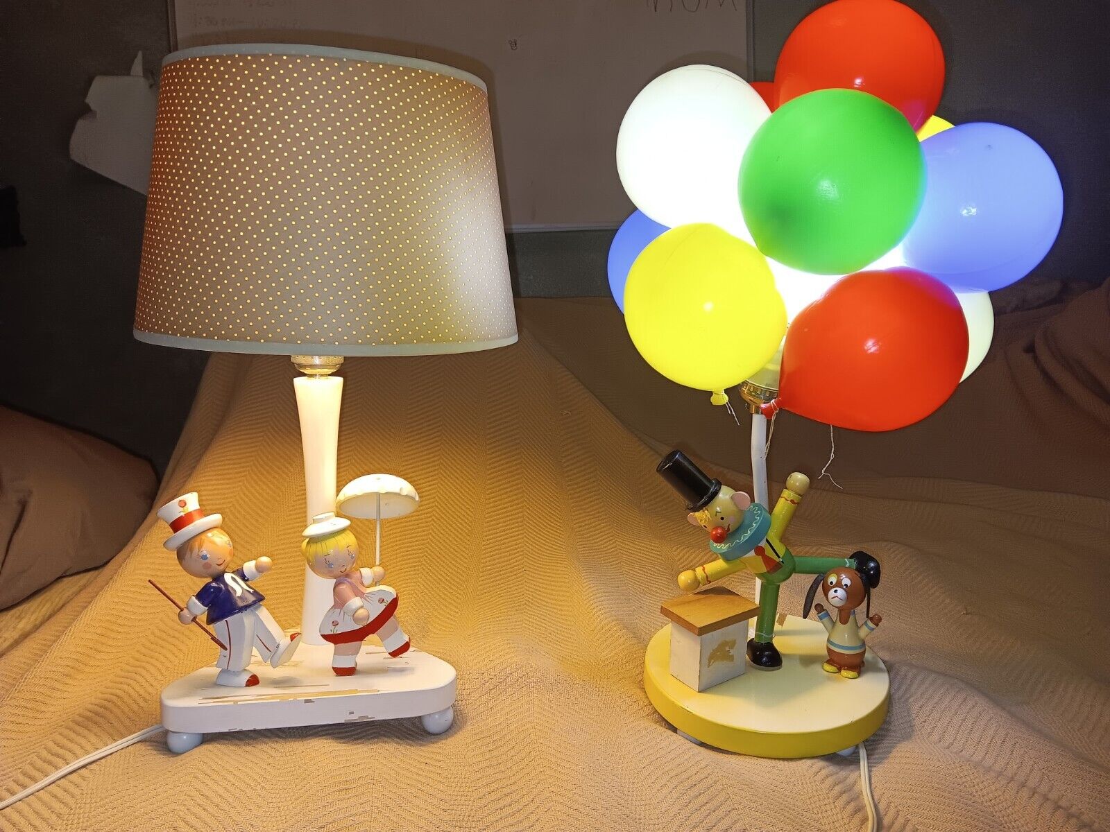 Vintage 1970s Nursery Lamp Bundle Of 2 Night Light Childrens Room Dolly Toy SALE