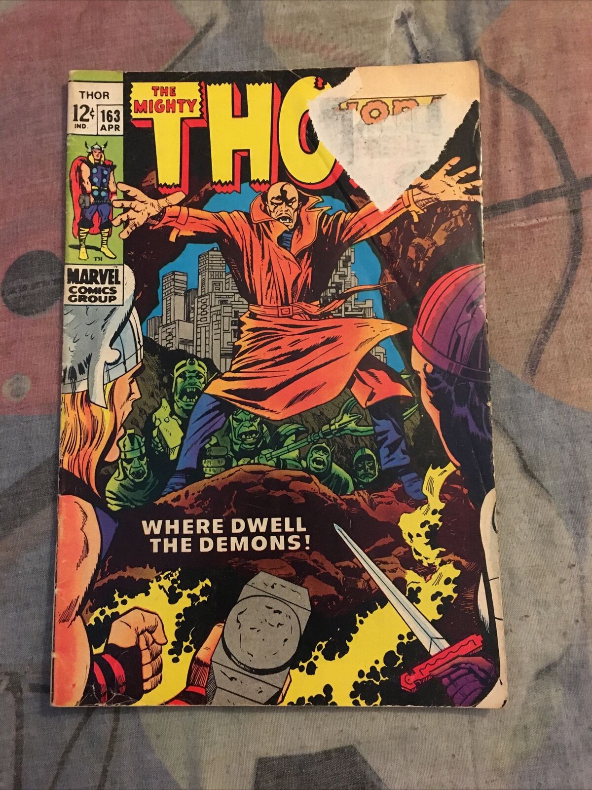 Thor #163 2nd Adam Warlock Appearance Marvel Comics 1969