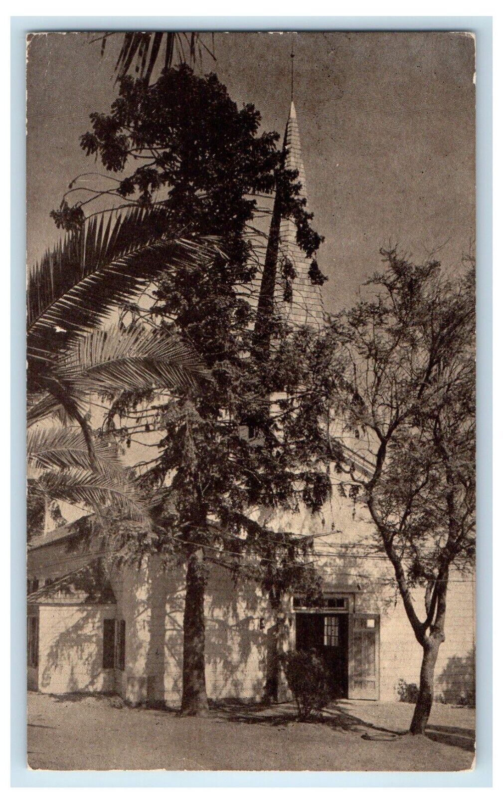 1934 View Of The Country Church Hollywood California CA Posted Vintage Postcard