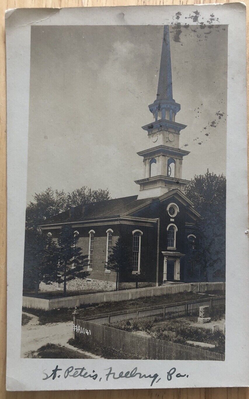 Rppc St. Peter’s Church Freeburg PA Snyder County Pennsylvania Vintage Postcard