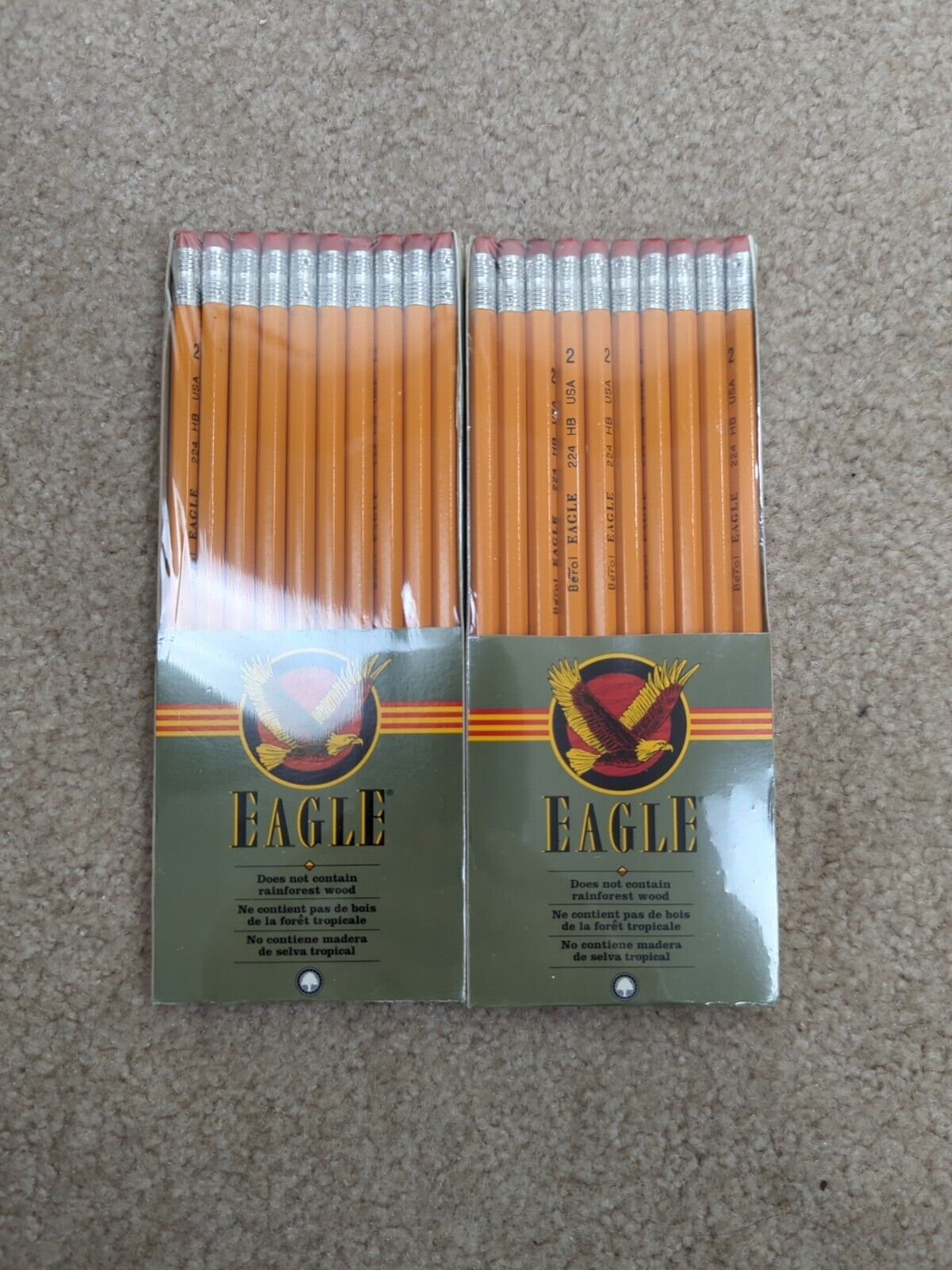 Vintage Berol Eagle 224 HB No.2 Pencils: 2 10 Packs NOS Made In USA