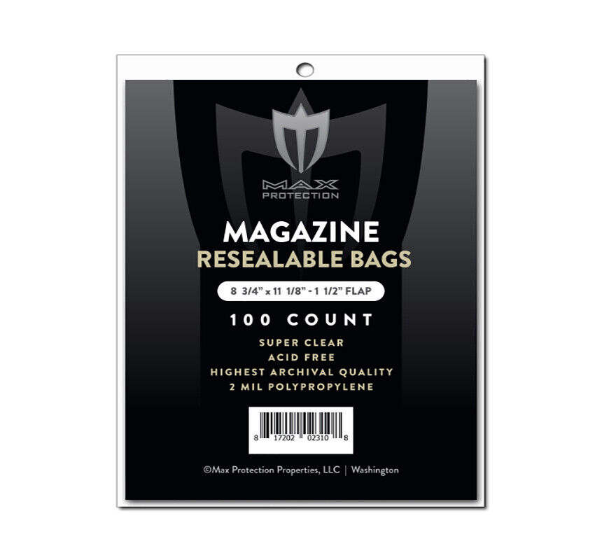 200 Max Pro Ultra Premium Resealable Magazine Bags - 8-3/4 x 11-1/8 - Acid Free