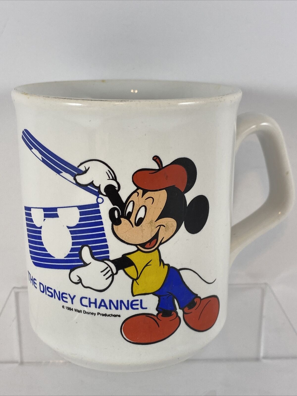 VTG 1984 Walt Disney Productions Disney Channel Mickey Mouse Coffee Mug England
