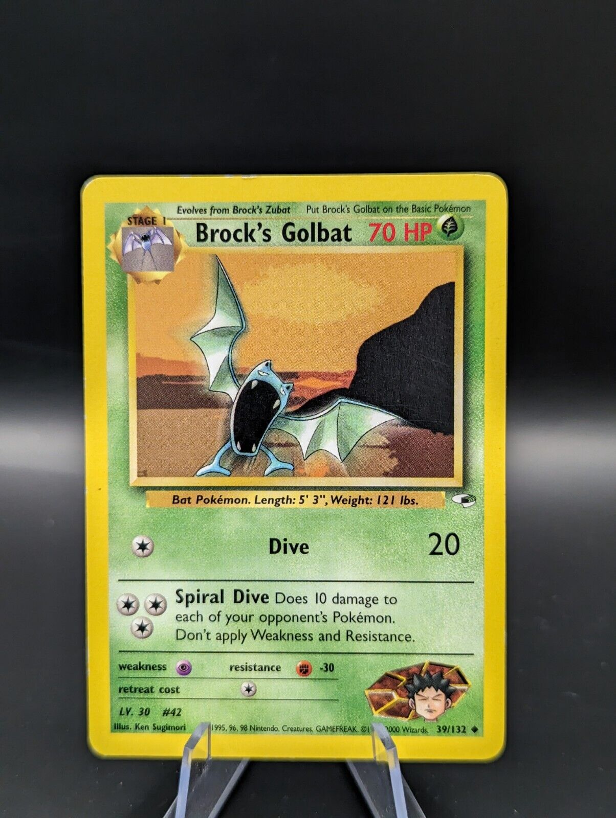 Pokémon TCG Brock's Golbat Gym Heroes 39/132 Regular Unlimited Uncommon #122A