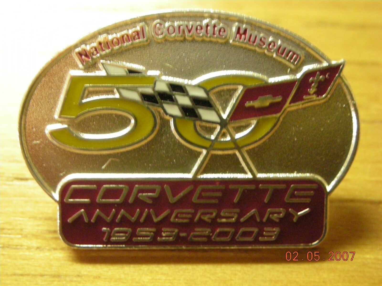 National Corvette Museum 50th Anniversary Hat Lapel Pin