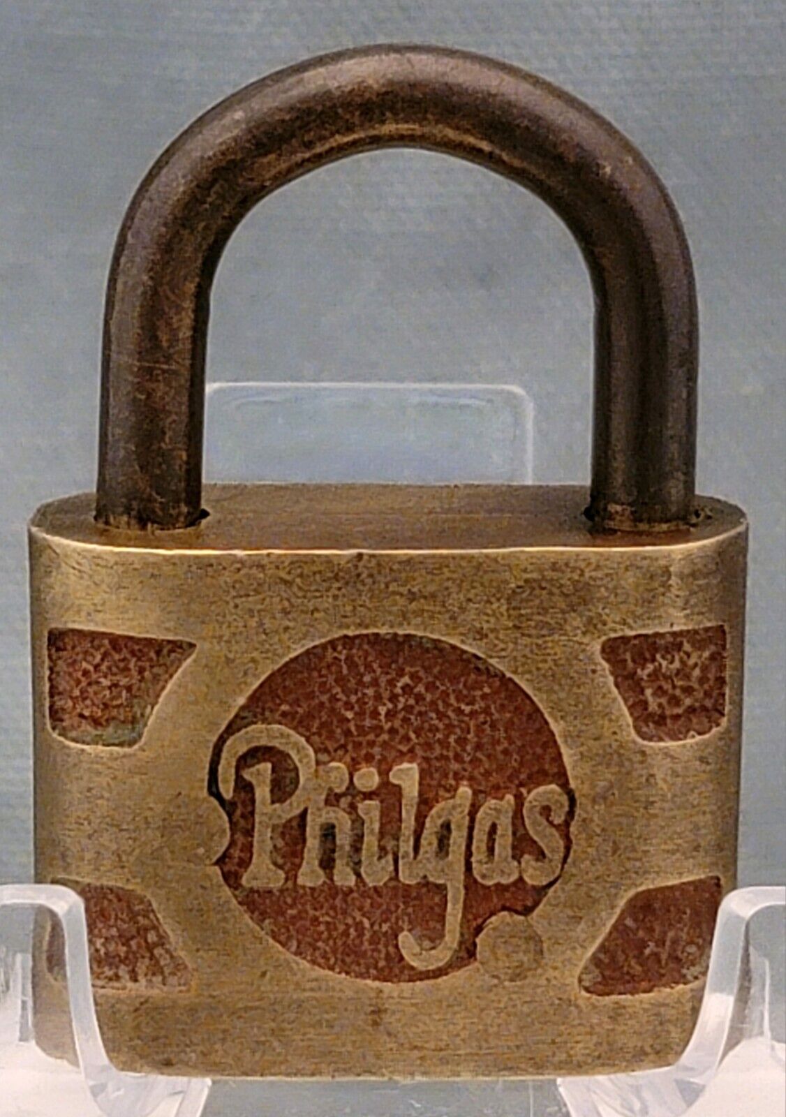 Antique PHILGAS, Phillips 66, Advertising Logo Padlock, Gas Station Lock & Key