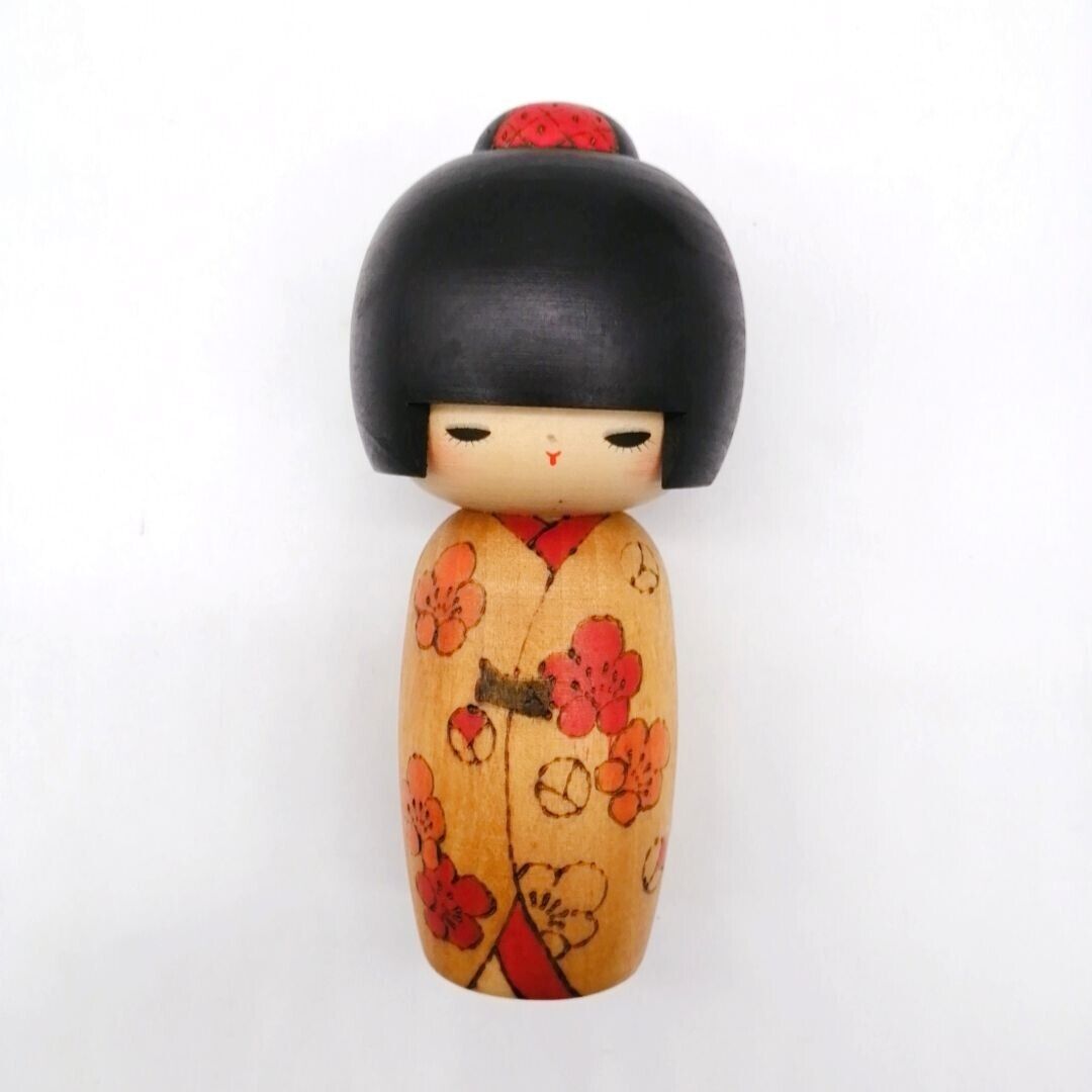 17cm Japanese Creative KOKESHI Doll Vintage by TOMIDOKORO FUMIO Signed KOC427